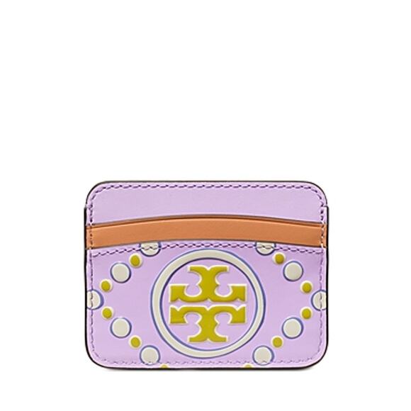 Tory Burch T Monogram Contrast Card Case Lavender Ivory NEW - Picture 1 of 6